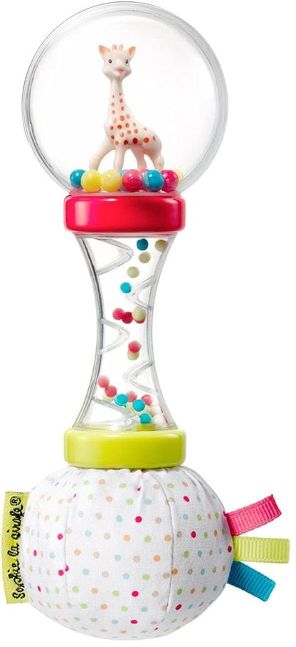 SOPHIE LA GIRAFE maracas met rammelaar en knisperend papier 17 cm