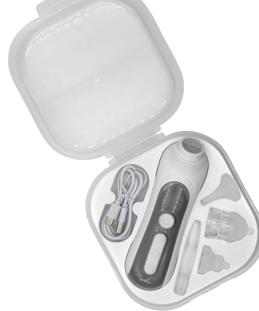 NUVITA aspiratore nasale con luce e musica + 3 punte, custodia e pinzetta O