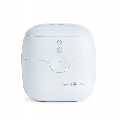 MUNCHKIN UV 59s podręczny STERYLIZATOR 7,5 cm, biały sterylizator UV do smoczków i ustników
