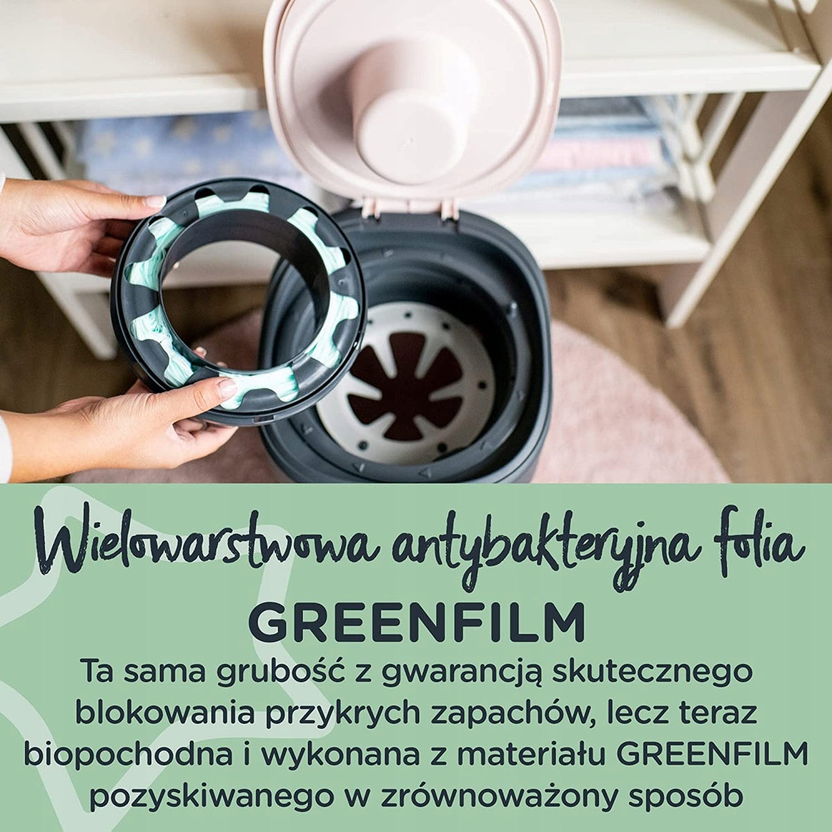 TOMMEE TIPPEE Twist&Click kosz na pieluchy z wielowarstwową antybakteryjną folią GREENFILM