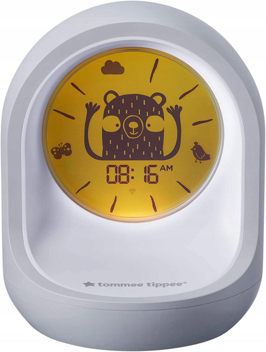 TOMMEE TIPPEE TimeKeeper zegar trener snu dla dzieci, biało-szary, z wyświetlaczem i aplikacją