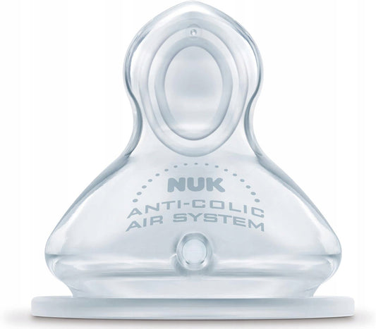 NUK First Choice+ smoczek antykolkowy do butelki 6-18 m rozmiar M x2 silikonowy antykolkowy smoczek do butelki