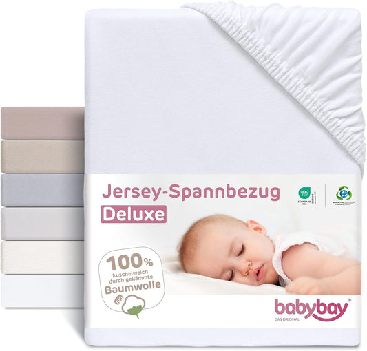 BABYBAY prześcieradło z gumką jersey DELUXE 89x50 cm