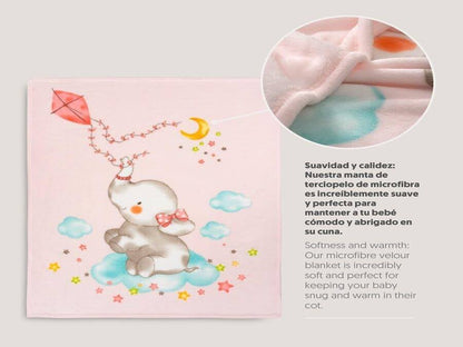Interbaby Elefante Cometa pink blanket 110x140 cm