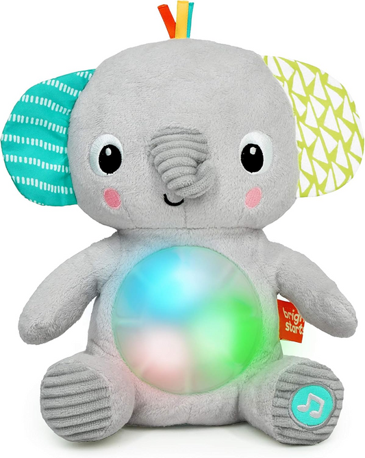 BRIGHT STARTS Huge-a-bye-Baby elefante interattivo con musica e luci 20 cm