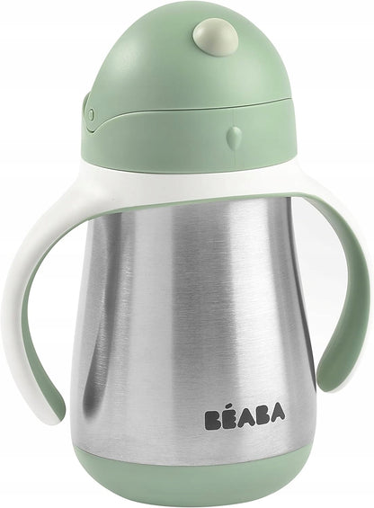 BEABA anti-lekbeker met rietje STAAL 250 ml
