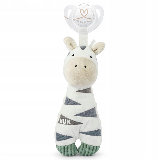 NUK Little Friend smoczek uspokajający z przytulanką ZEBRA 0-6 m