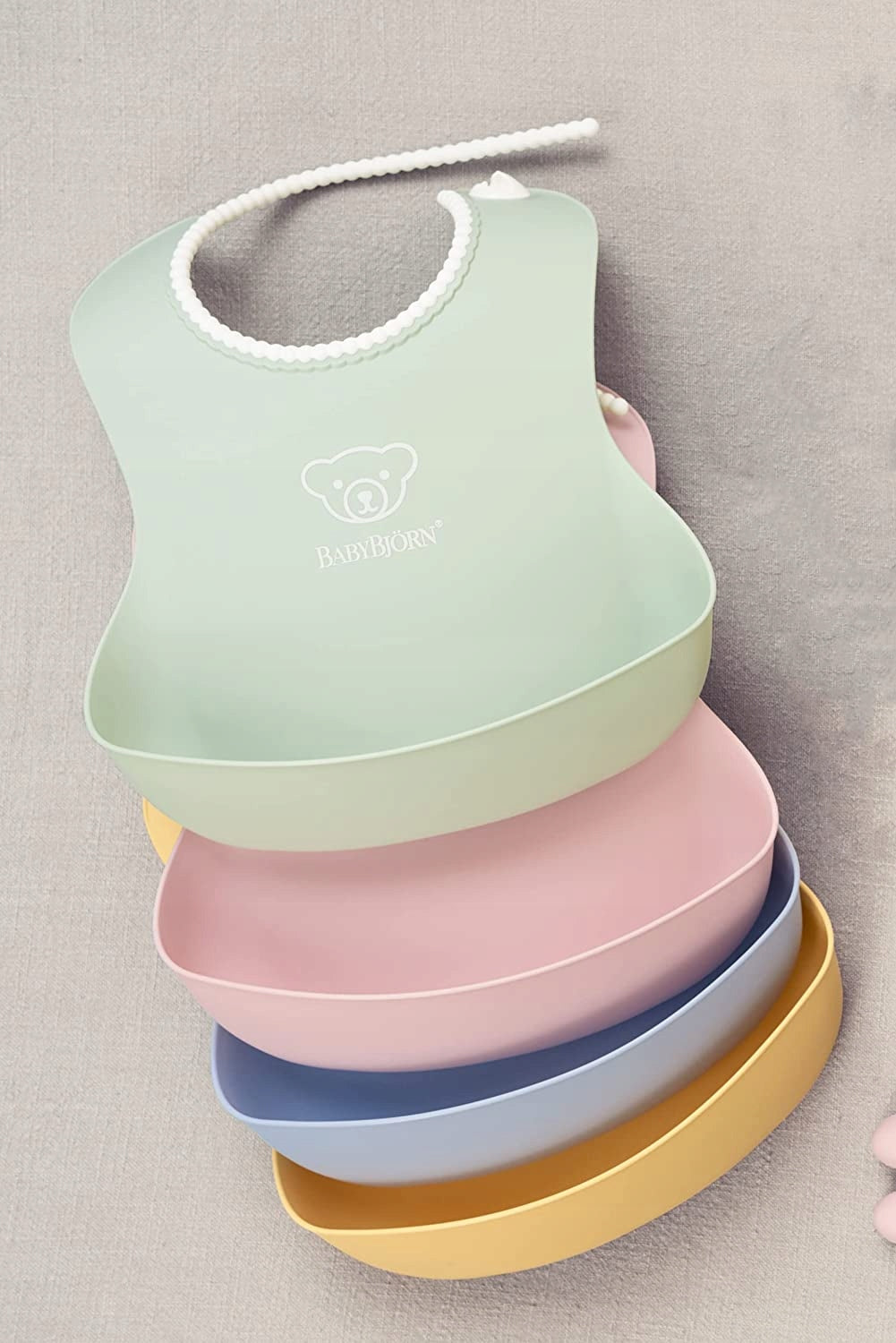 BABYBJORN śliniak silikonowy z kieszonką x2