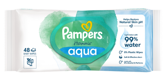 PAMPERS HARMONIE AQUA chusteczki nawilżane x48