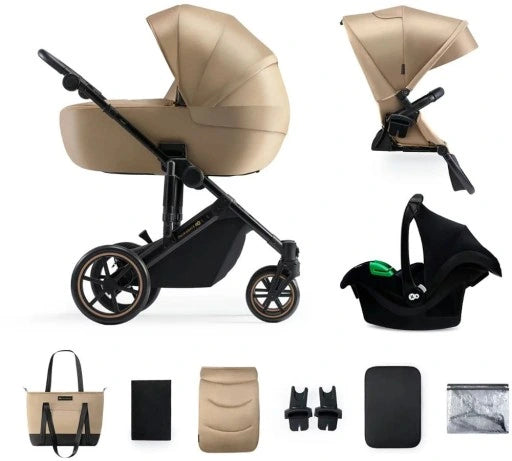 KINDERKRAFT PRIME2 PRO 3w1 wózek wielofunkcyjny do 22kg + fotelik MINK PRO – SANDROSE BEIGE – zdjęcie 1