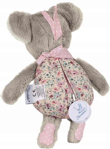 STERNTALER Myszka Mabel z pozytywką 18 cm "O, różowo-szara przytulanka z Magicznym Fletem dla niemowląt