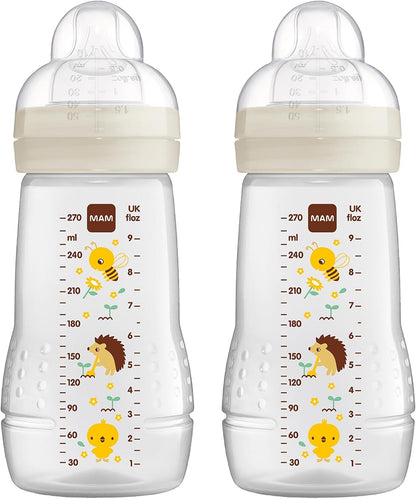 MAM Easy Active zestaw butelek 2x 270 ml wiek 0+ smoczek 1 ŁĄKA – nowy – zdjęcie 1