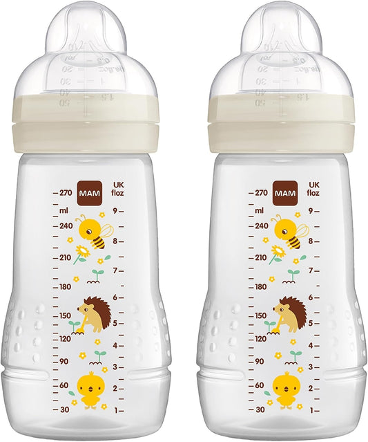 MAM Easy Active zestaw butelek 2x 270 ml wiek 0+ smoczek 1 ŁĄKA – nowy – zdjęcie 1