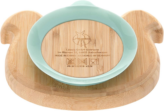 LASSIG assiette en bambou avec ventouse 10 x 18,5 cm CHIEN