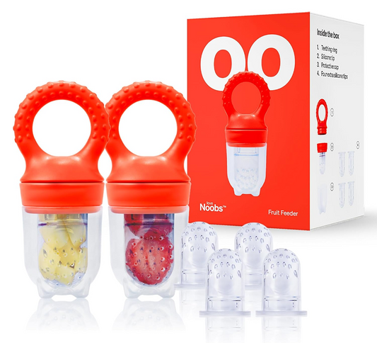 LOVE NOOBS massaggiagengive dosatore di frutta per bambini 3 mesi+ 2 pezzi 6 beccucci