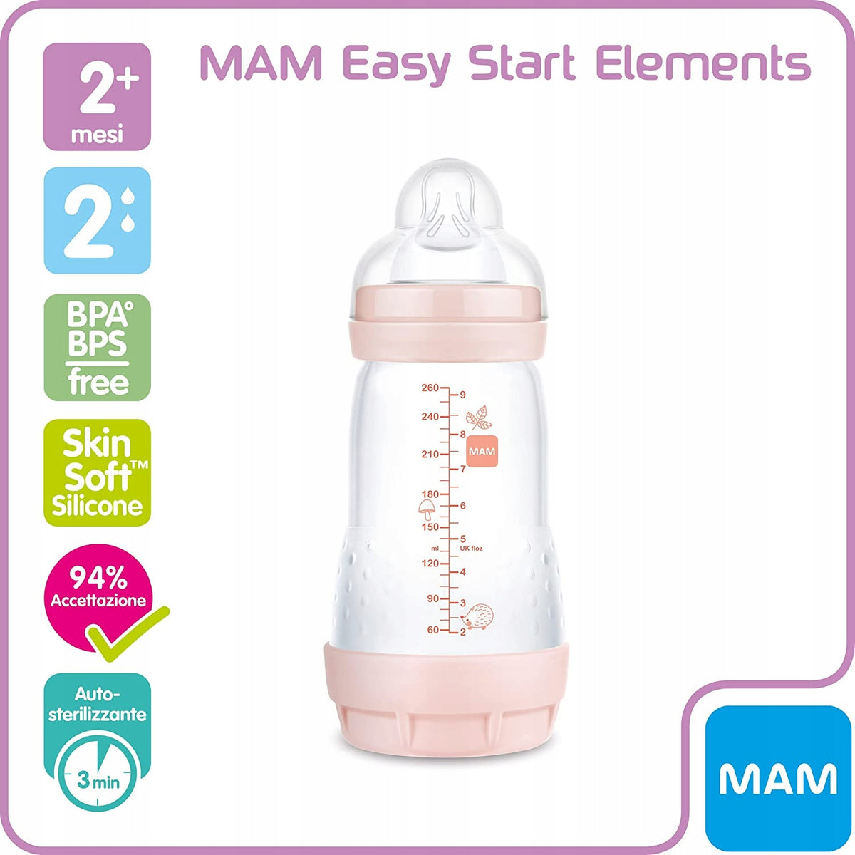 MAM Easy Start antikólika cumisüveg 260 ml 2 hónap+
