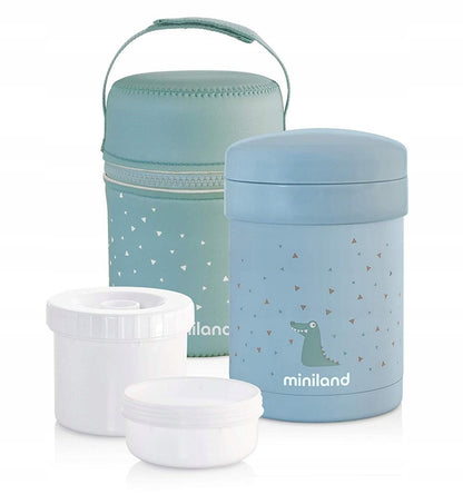 MINILAND Thermetic termo para comida 700 ml + 2 recipientes y funda con asa