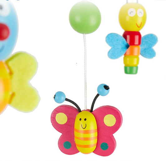 BIECO 3D Fiori e Insetti giostrina in legno per culla 26 x 39 cm