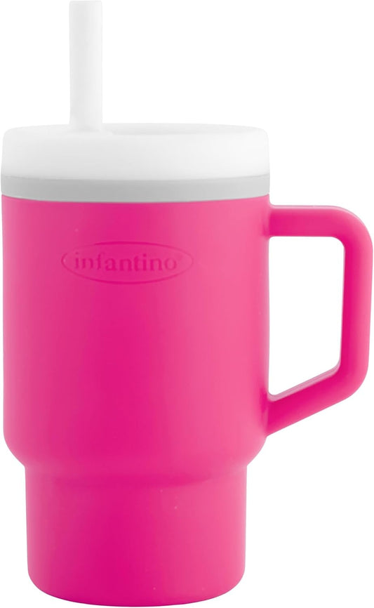 INFANTINO My 1st Tumbler bicchiere in silicone antigoccia con beccuccio 266 ml 6 m+