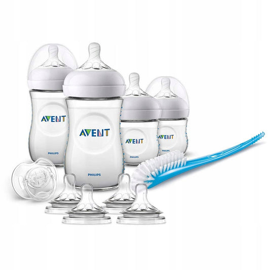 PHILIPS AVENT zestaw butelek 8 smoczków szczotka 1 dla noworodków, butelki i smoczki Natural, biały