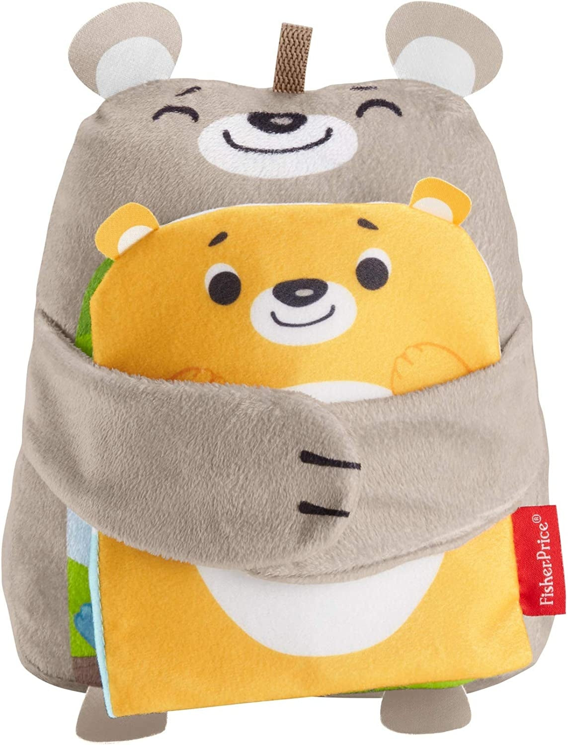 FISHER-PRICE książeczka aktywizująca sensor 3m+ pluszowy miś z 5 stronami zadań dla niemowląt
