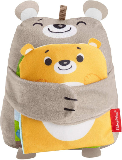FISHER-PRICE książeczka aktywizująca sensor 3m+ pluszowy miś z 5 stronami zadań dla niemowląt