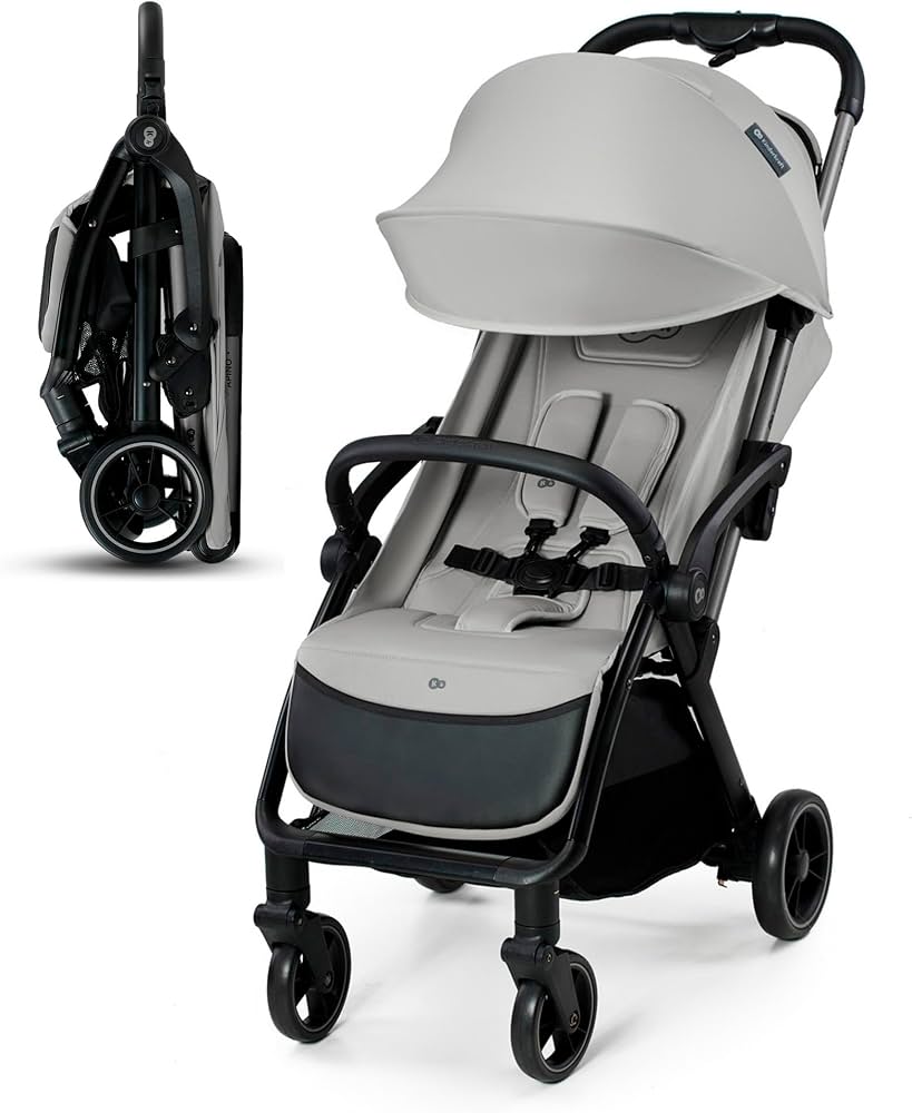 Kinderkraft APINO wózek spacerowy do 22 kg, lekki 7,5 kg, składany wózek spacerowy w kolorze szarym