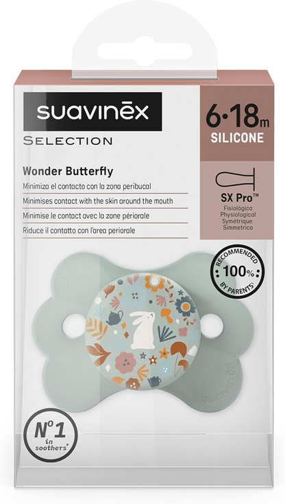 SUAVINEX Wonder Butterfly succhietto calmante 6-18 mesi silicone SX PRO
