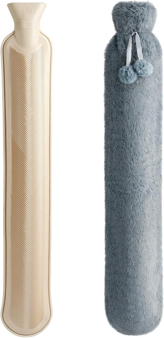 HOMEALEXA kauczukowy termofor wodny 2 litry + miękka powłoka 72 cm
