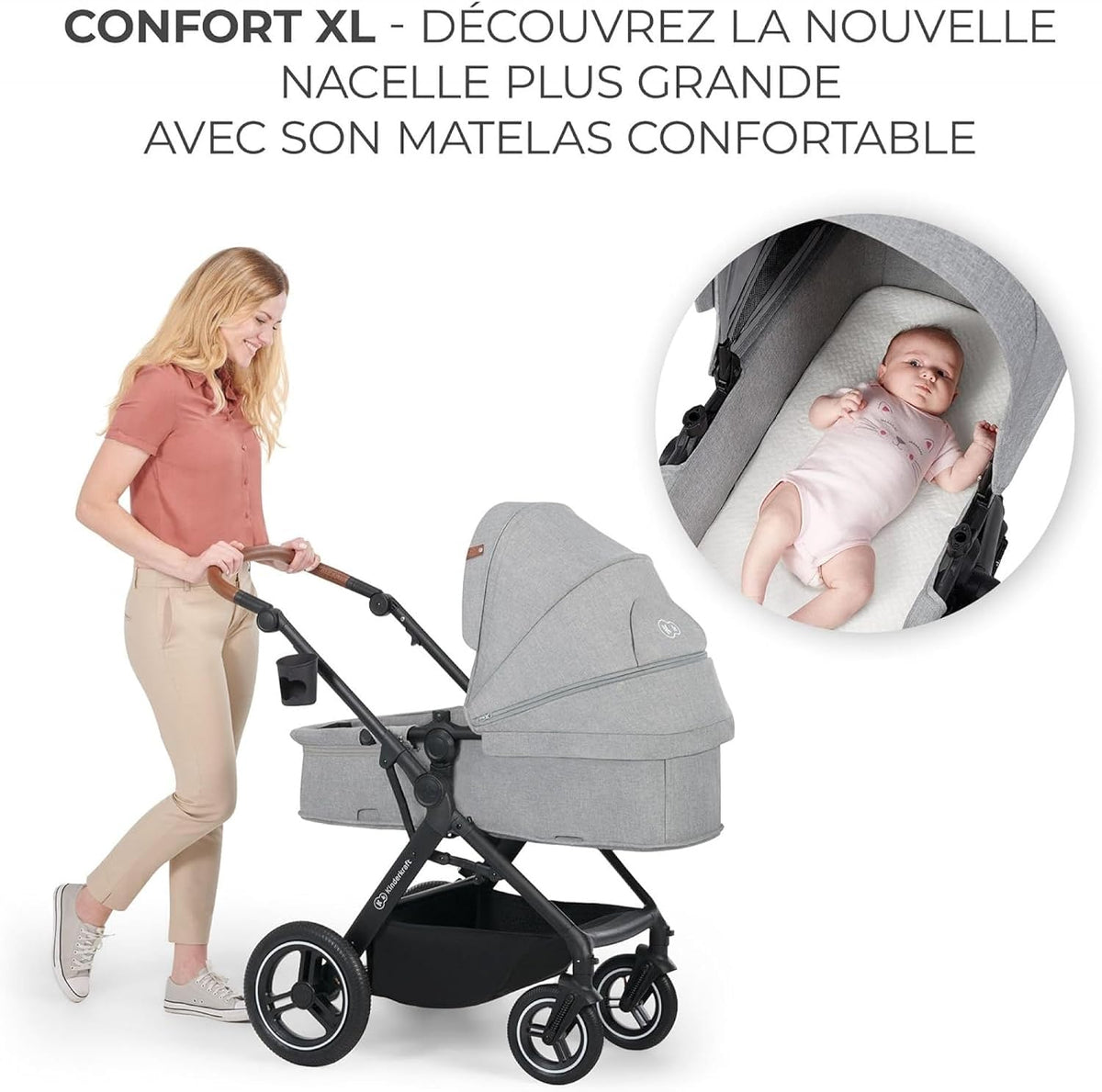 KINDERKRAFT B-TOUR 3w1 wózek wielofunkcyjny do 22kg + fotelik MINK PRO – DARK GREY – zdjęcie 10