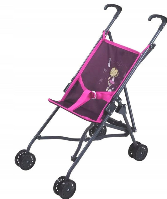 KNORRTOYS Nici Miniclara wózek dla lalek Sim do 37 cm, różowy wózek spacerowy dla dzieci