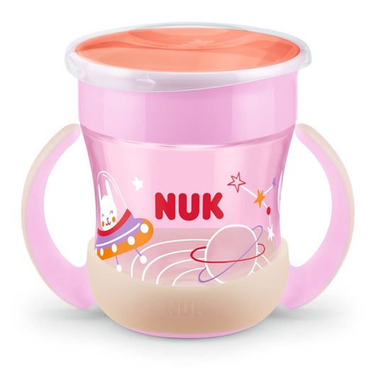 NUK Mini Magic Cup netekoucí hrnek 360° 160 ml 6 m+ svítící ve tmě