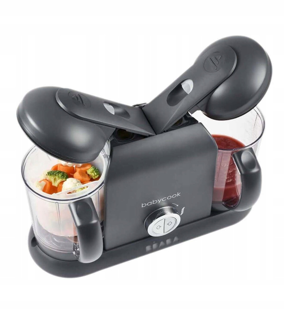 BEABA Babycook Duo ROBOT KUCHENNY 4w1 2200 ml, ciemnoszary parowar i mikser do posiłków dla niemowląt