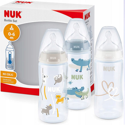 NUK Set de biberones anticólicos 3x 300 ml 0-6 meses
