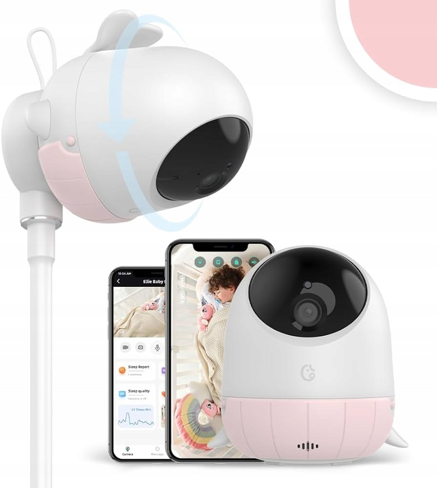SIMSHINE Baby Pro kamera 2K FHD 360° niania elektroniczna iOS Android + uchwyt – zdjęcie produktu 3