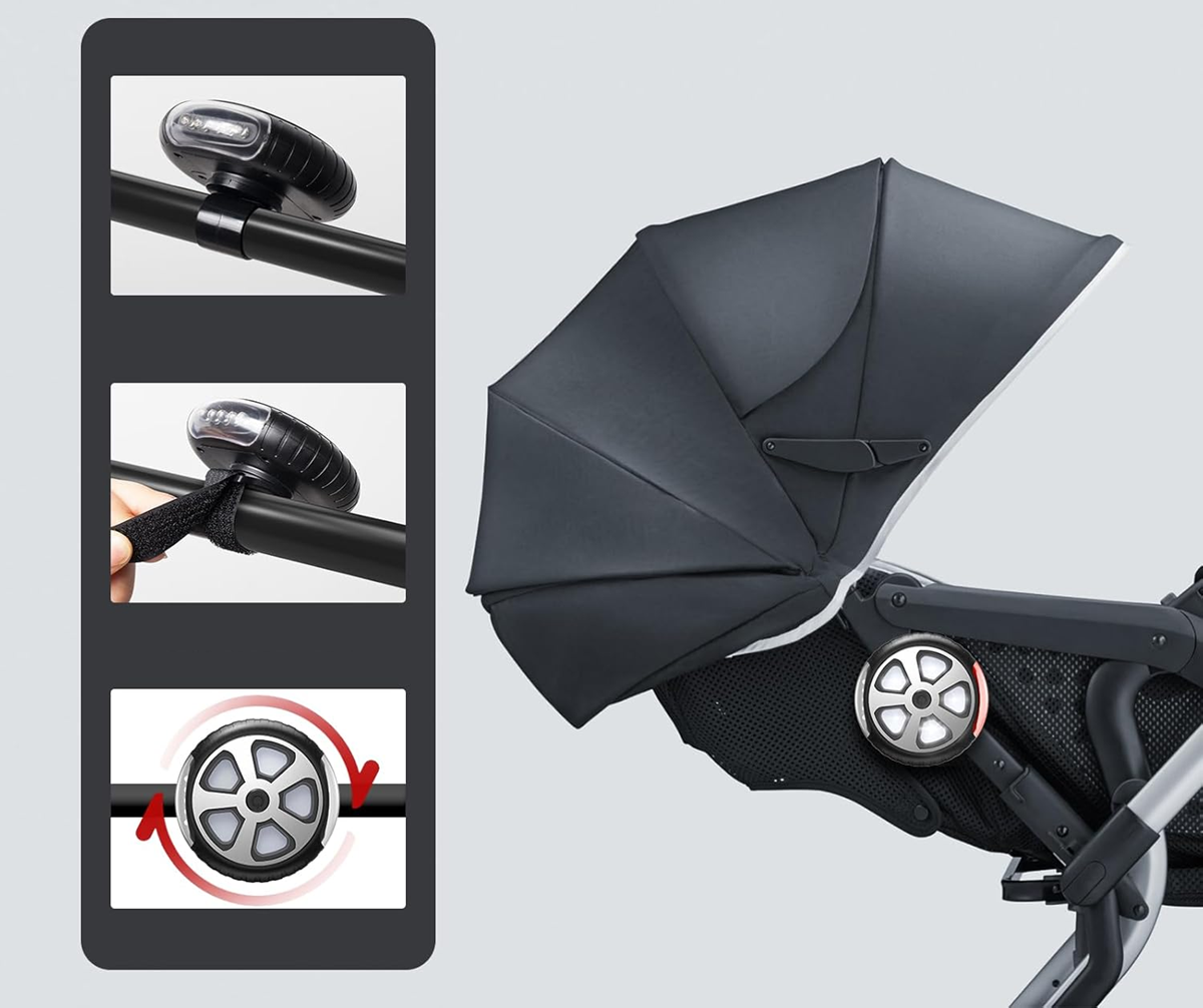 AIWORTHY IP65 lampada impermeabile per passeggino 8 cm 1 pezzo