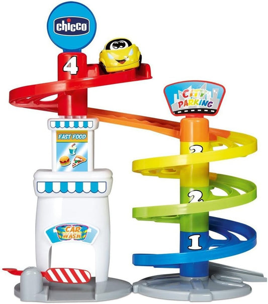 CHICCO πολυεπίπεδο πάρκινγκ 37 εκ. + αυτοκίνητο Turbo Ball