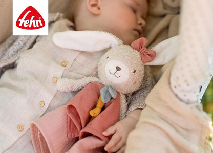 FEHN Natur copertina comforter in cotone coniglietto peluche 37 cm