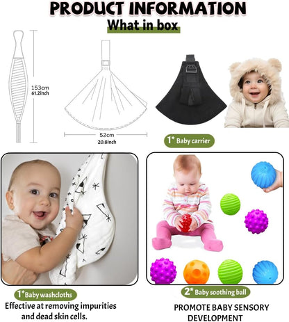 Verstellbare Babytrage 3–36 Mon. schwarz
