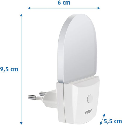 REER NightGuide lampada notturna LED da presa con interruttore 6 x 9,5 cm
