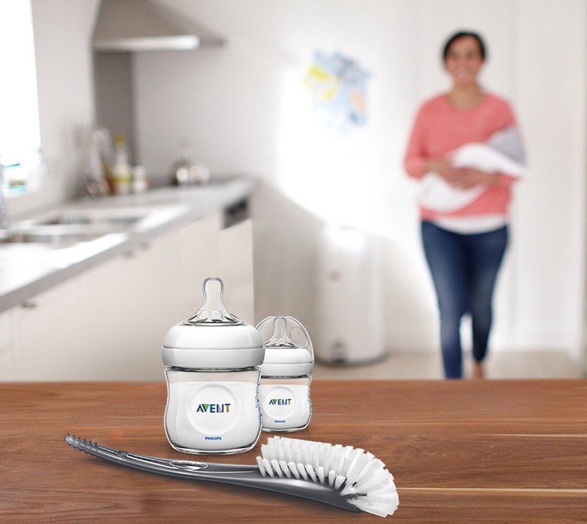 PHILIPS AVENT SCF145/08 Bürste zur Reinigung von Saugern und Flaschen + Etui