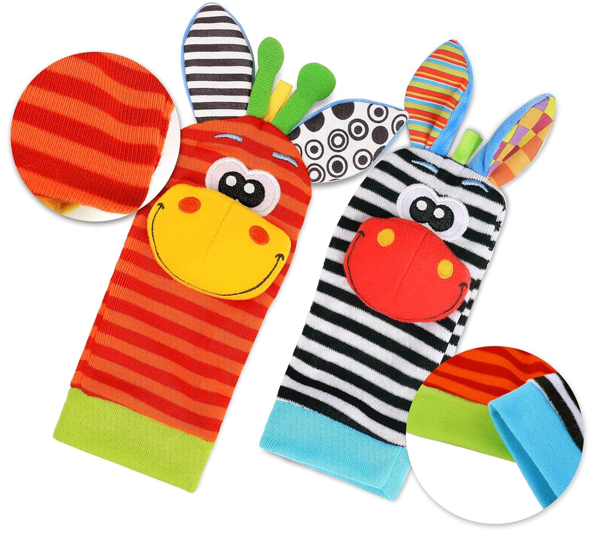 RXYYOS braccialetti da polso e calzini con sonagli x 4
