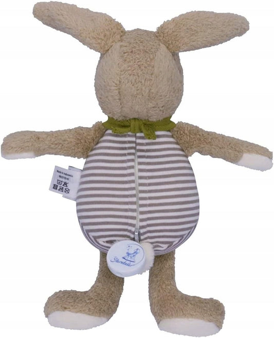STERNTALER Krolik Happy z pozytywką 24 cm "N. miękka przytulanka królik z paskowanym ubrankiem i uszami