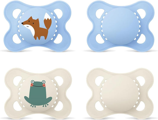 MAM Original smoczki silikonowe 0-6 mies., 4 szt. Lis i Żaba – y lisa i żaby Lekka, wentylowana tarczka stan nowy MAM…