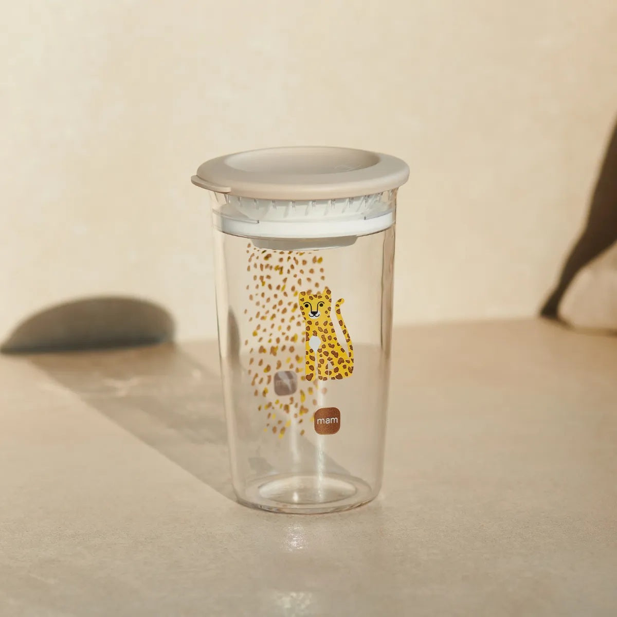 MAM Easy to Drink Cup bicchiere antigoccia con beccuccio 360° 290 ml 8 m+ LEOPARDO