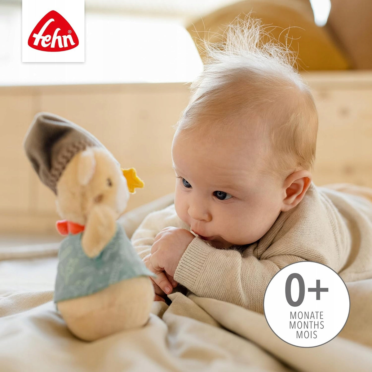 FEHN Miś Bruno wańka WSTAŃKA 14cm grzechotka – zdjęcie produktu 3
