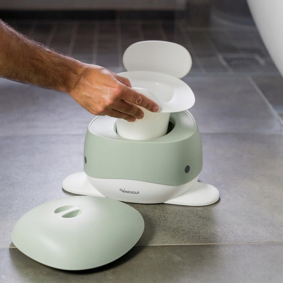 KINDSGUT vasino con inserto rimovibile e coperchio BALENA