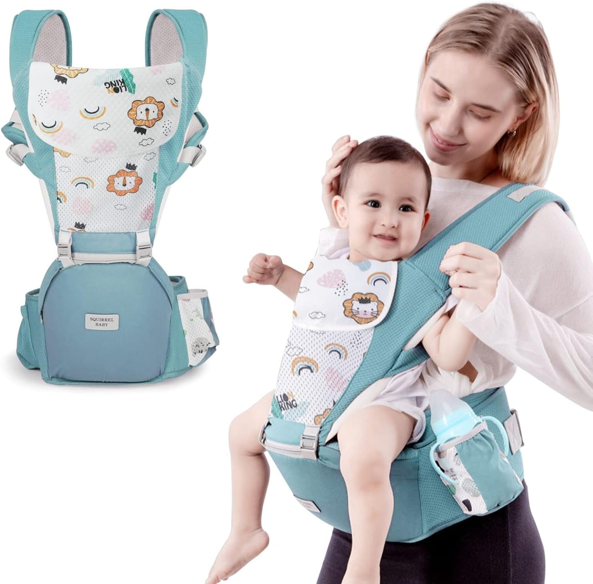 NUKIED ergonomische drager met heupband 6-in-1