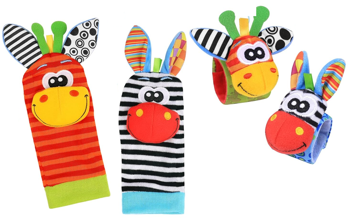 RXYYOS braccialetti da polso e calzini con sonagli x 4