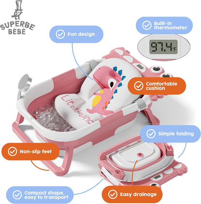 SUPERBE compact baby bathtub with insert for newborns